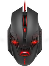 Wired Gaming Mouse, 8000 DPI Adjustable Optical Sensor 6 Button, Red