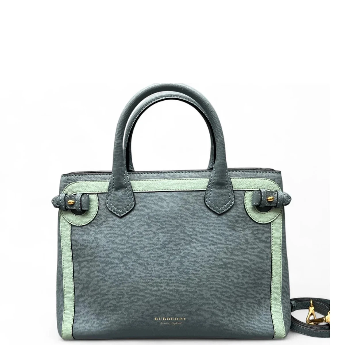 Burberry Leather Exterior Green Bags & Handbags for Women for sale