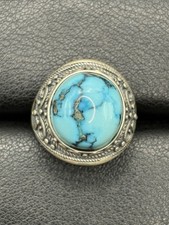 Vintage Sterling Silver Blue Turquoise Ring 8 Grams Size 8 B5