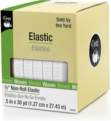 White 1/2 Inch Elastic Band 30 Yards Non Roll For Sewing Crafts And Waistbands