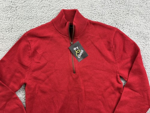 Art Class Boy's Size Large (10-12) Quarter Zip Sweater Red - Picture 4 of 8