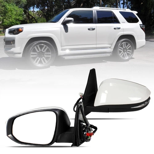 Left Side Mirror Peal White For Toyota 4Runner 2014-2021 W/ Puddle Light 9Pins