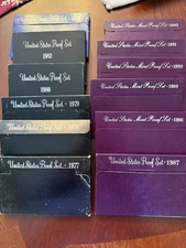 United States Proof Sets Lot of 12 1977 - 1993 Mixed S Mint United States