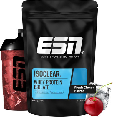 ESN ISOCLEAR Whey Isolate Protein Pulver, 1000G, Fresh Cherry, Proteinlimo Mit F