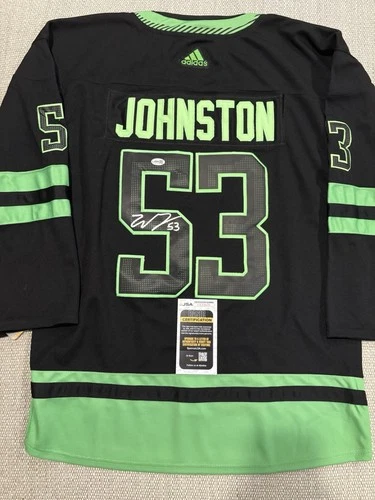 JSA COA WYATT JOHNSTON Signed Autographed Dallas Stars Black Hockey Jersey