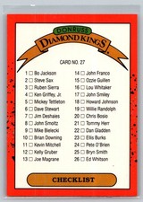 1990 Donruss Baseball #27 Diamond Kings Checklist - VG -