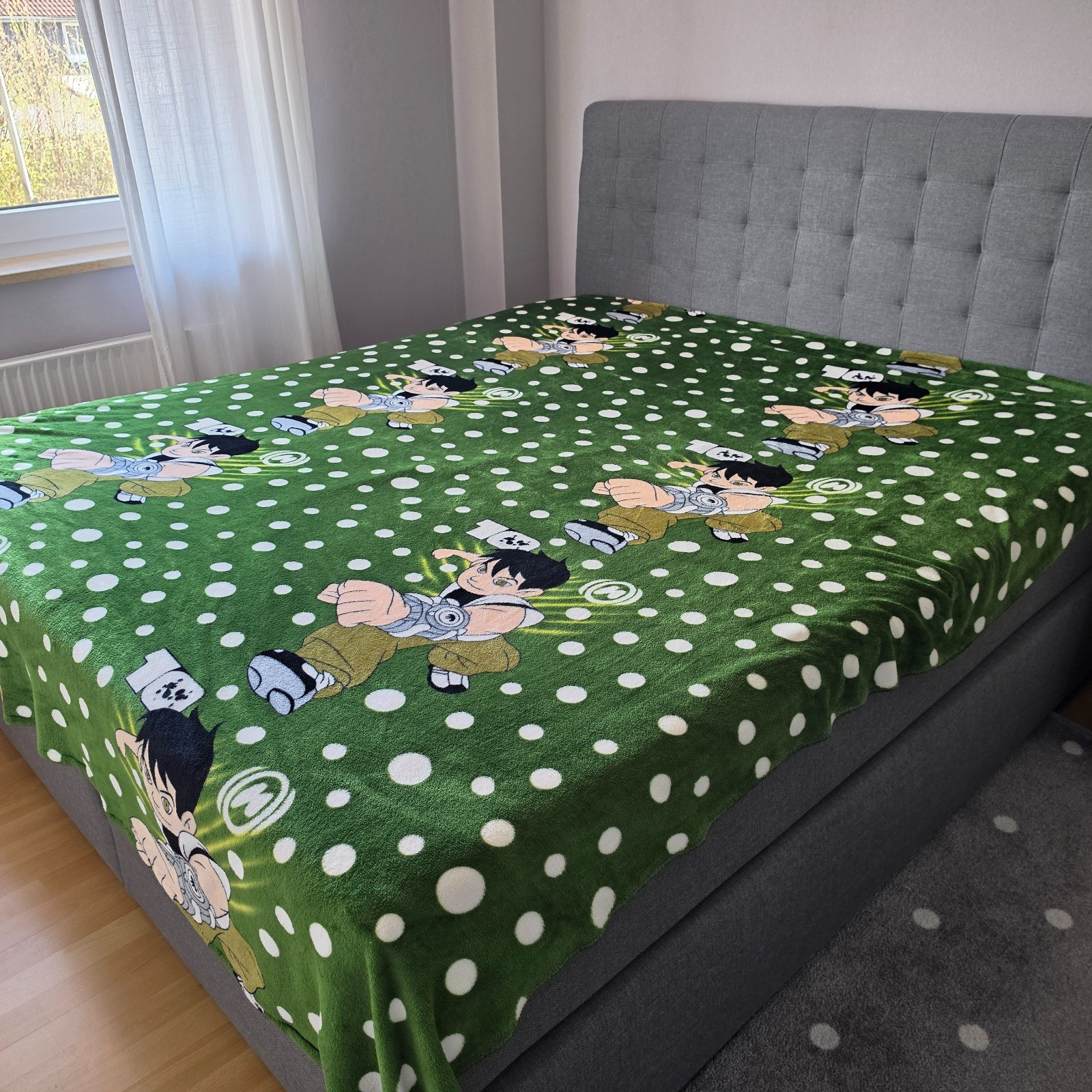 Copriletto per bambini Ben 10 effetto visone verde