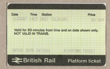 East Tilbury E01 - APTIS platform ticket - Essex RM18 -London Tilbury & Southend