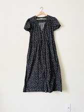 Christy Dawn LARGE The Simple Dawn midi Vneck dress in Noir tulip floral G2U