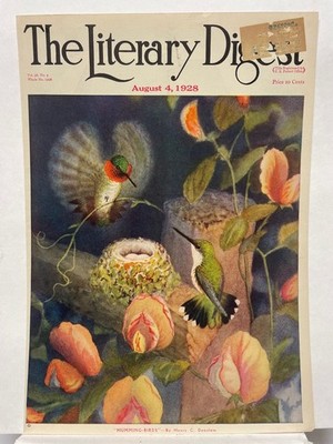 Literarische Digest August 4 1928 Kolibri Henry C Denslow Kunst Vintage Magazin