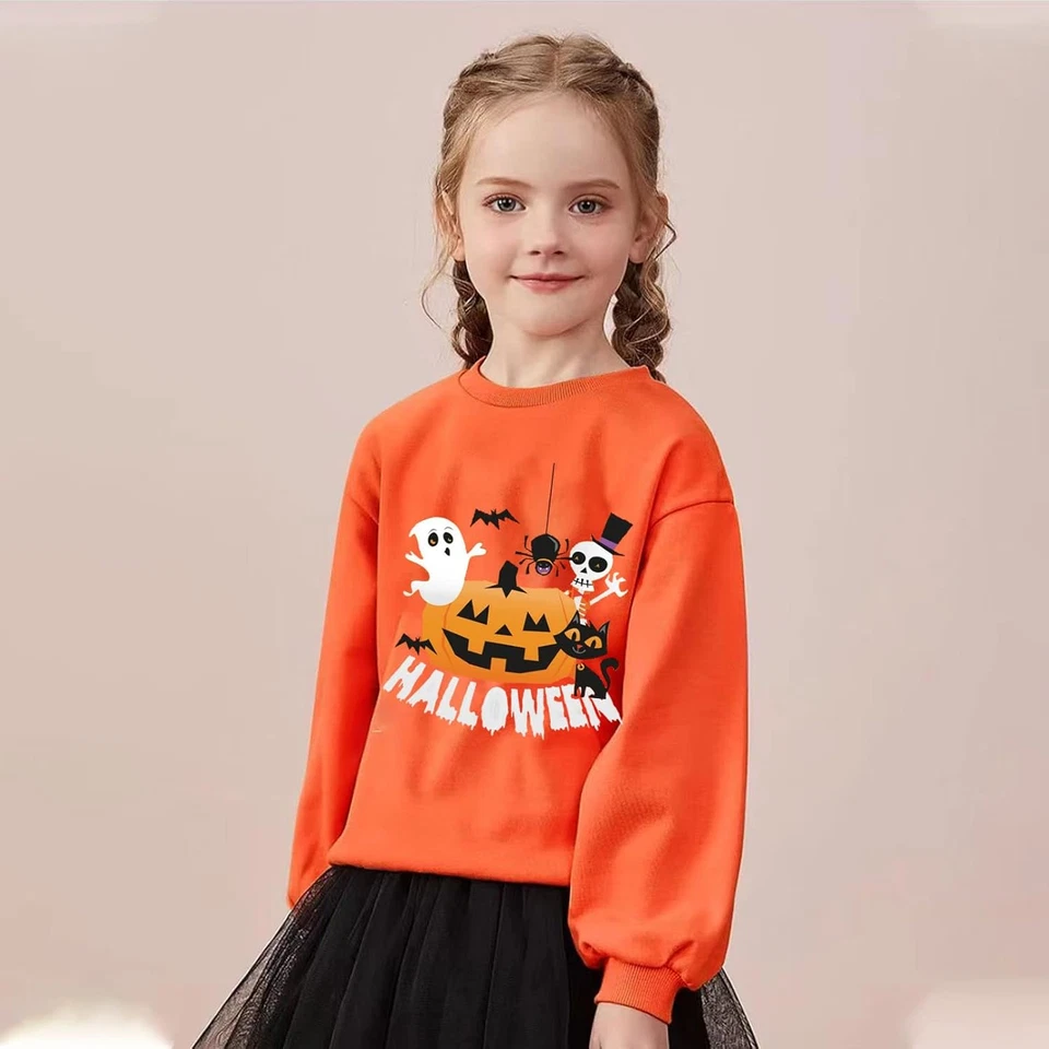 Kids Christmas Jumpers 1-7 Years Boys Girls Xmas Sweatshirts Jumper Toddler Sant - Immagine 3 di 4