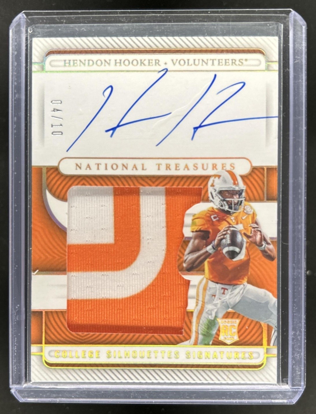 Hendon Hooker Panini National Treasures Collegiate College Silhouettes Signatures #CSSHH Gold