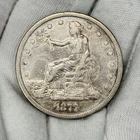 1877-S $1 Trade Dollar T$1 Liberty Seated 90% Silver Old US Coin RARE WOW!