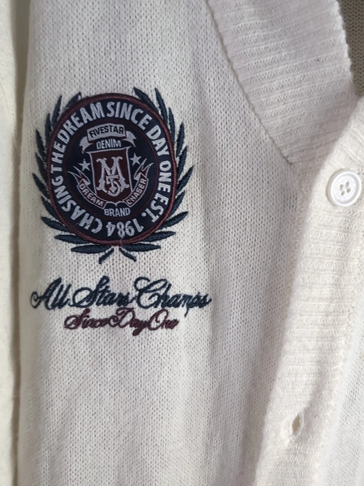 Vtg 1980s Mens M5 MECCA USA ALL STARS CHAMPS Cardigan Varsity Sweater 2XL - Image 2 of 4