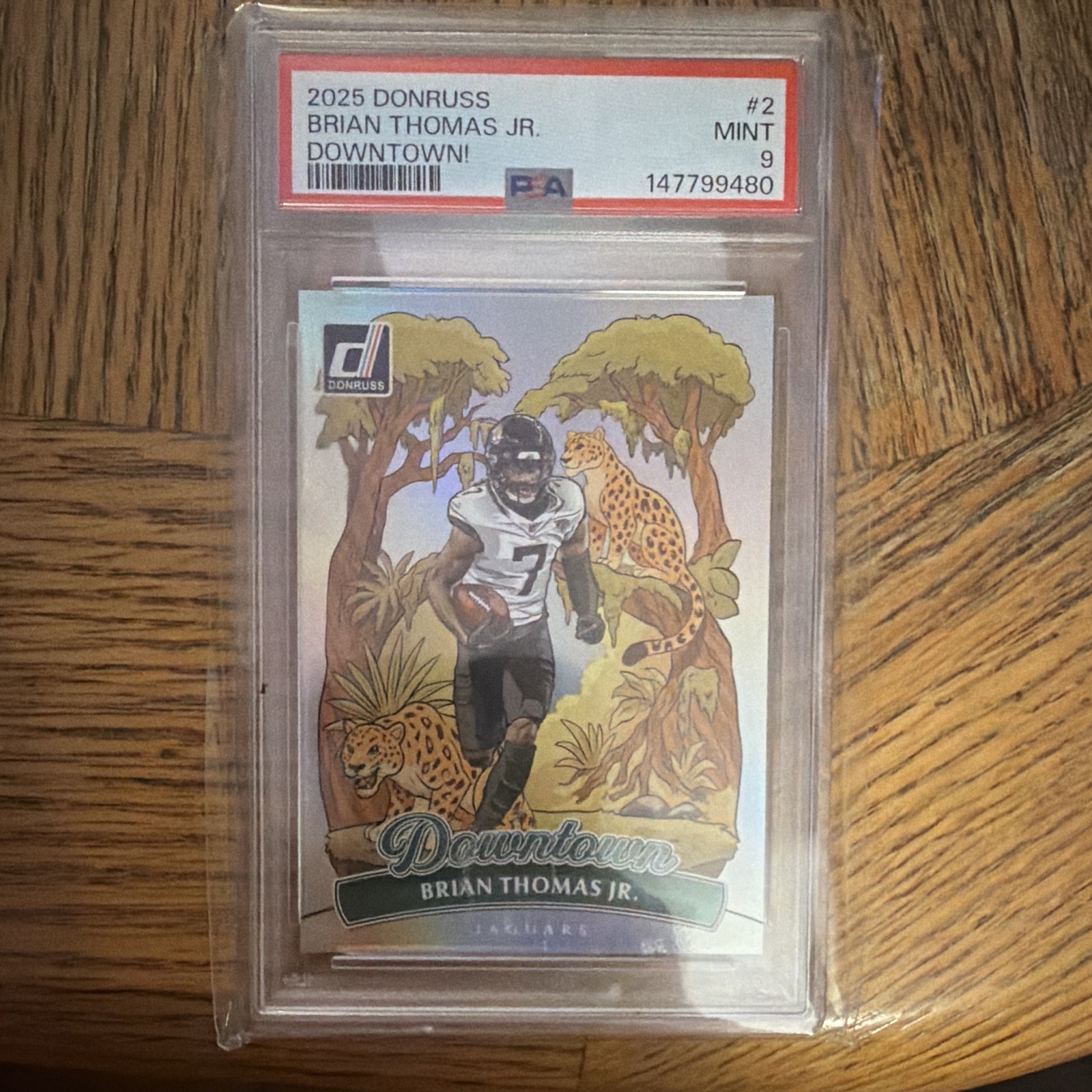 Panini 2025 Donruss Downtown! Brian Thomas Jr. #2 Jaguars PSA Auto 147799480