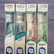 4 LOT VTG Oral B 35 Soft Angle Toothbrush Indicator Bristles Made in USA 1993
