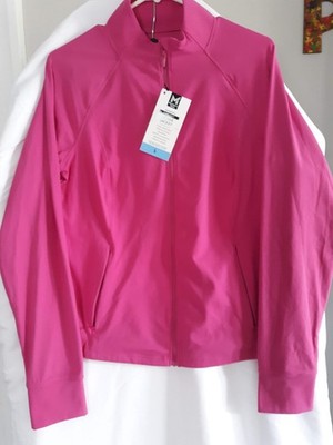Members Mark Women's Everyday Active Pink Jacket Zip Pockets Finger Holes Size L