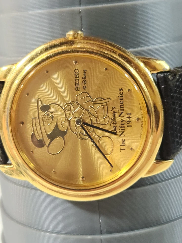 Reloj Disney Seiko Mickey Mouse The Nifty Nineties 1941 Edición Limitada Nuevo Batt Foto 4 de 4