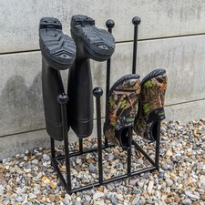 Woodside Steel Wellington Boot Rack/Walking Boot Storage Stand, Indoor & Outdoor