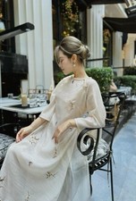 Linn's Ao Dai Authentic Vietnamese Long Dress with Pants Size Medium THUY MIEN