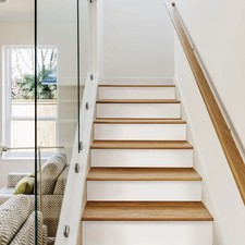 14 Strips Pure White Stair Riser Decals Peel and Stick, White Stair Riser Sti..