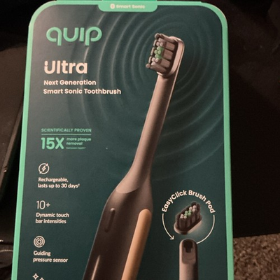 #ad #ad quip Ultra Next Generation Smart Sonic Rechargeable Electric Toothbrush Black $90.00