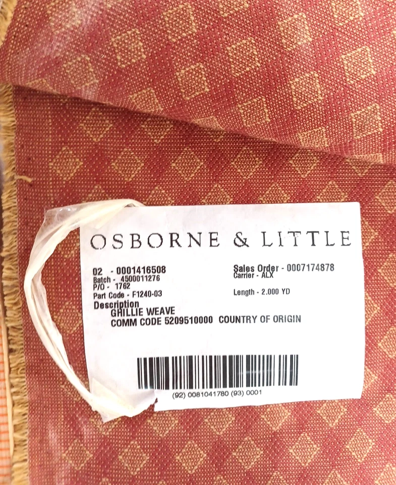 Tapiz tejido rejilla tapicería decoración hogar oro borgoña 2 1/4 yardas x 56" Foto 2 de 4