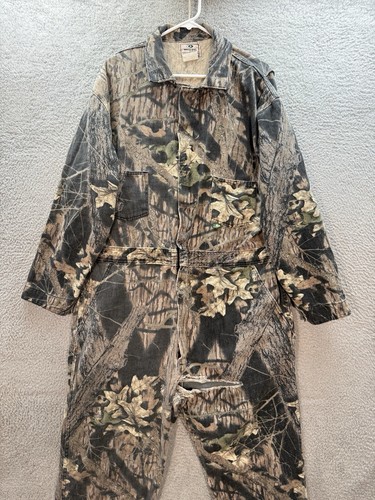 Vintage Mossy Oak Coveralls Mens 2XL Camouflage Break Up Camo Outdoors 1990s * - Picture 10 of 18