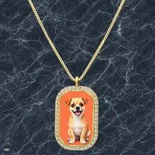 New Cute Dog Puppy Pendant Necklace Image Design Modern Gold Tone Gold