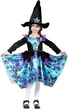 Magical Witch Costume for Girls Size 5   Star Hat, Sparkling Dress, Perfect