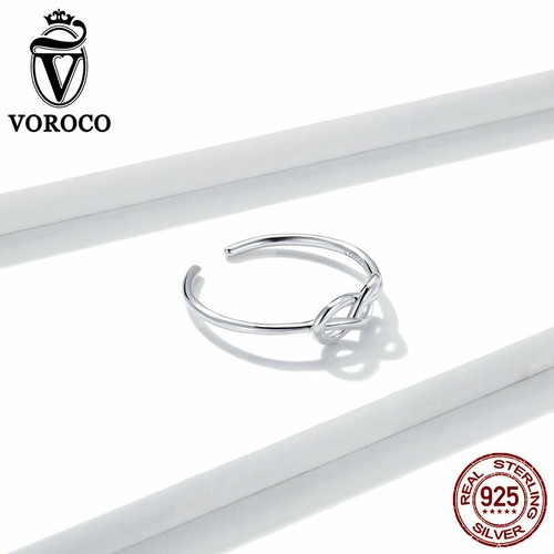 Voroco Moda Símbolo Infinito Anillo para Dedo Plata Esterlina 925 Joyería para Mujer - Imagen 2 de 11