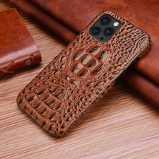 For iPhone 13 Pro Max Mini Luxury Crocodile head Genuine Leather Case Cover