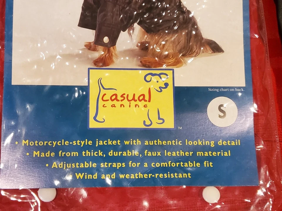 Jaqueta de couro sintético casual estilo motocicleta canina pequena - Imagem 2 de 4