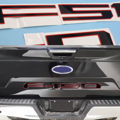 Black Red 3D Raised Tailgate Inserts Decals Letters for 2018-2020 F-1-5-0