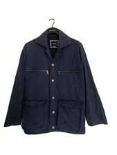 Versace Jeans Couture Vintage Navy Blue Unisex Jacket Parka Raincoat Cotton L