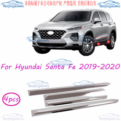 ABS Chrome Body Door Side Molding Cover Trim 4pcs For Hyundai Santa Fe 2019-2020