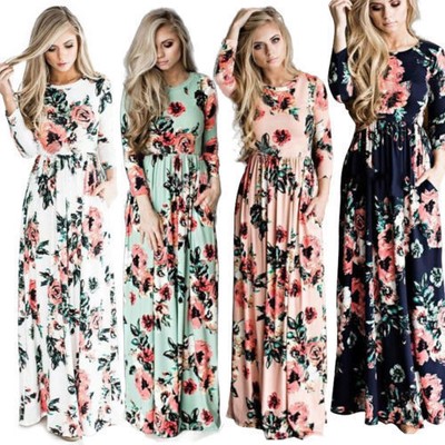 summer maxi dresses with long sleeves