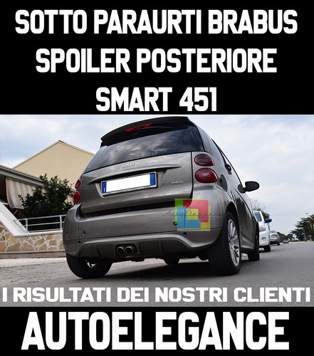 SMART ForTwo 451 Restyling 2012-2015 SPOILER DIFFUSORE POSTERIORE NERO LUCIDO - Foto 2 di 17