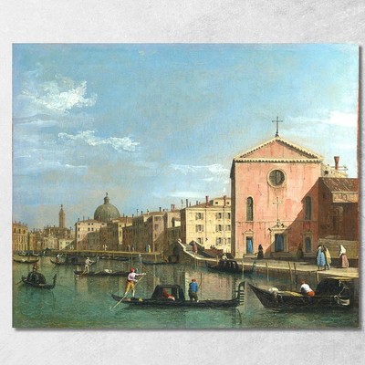 Der Canale Grande Gegenüber Von Santa Croce Canaletto, cnl28 drucken auf leinwan
