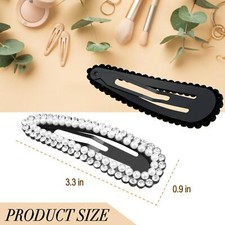 2Pcs 3.1Inch Rhinestone Hair Clips Pearl Hair Clipsset3