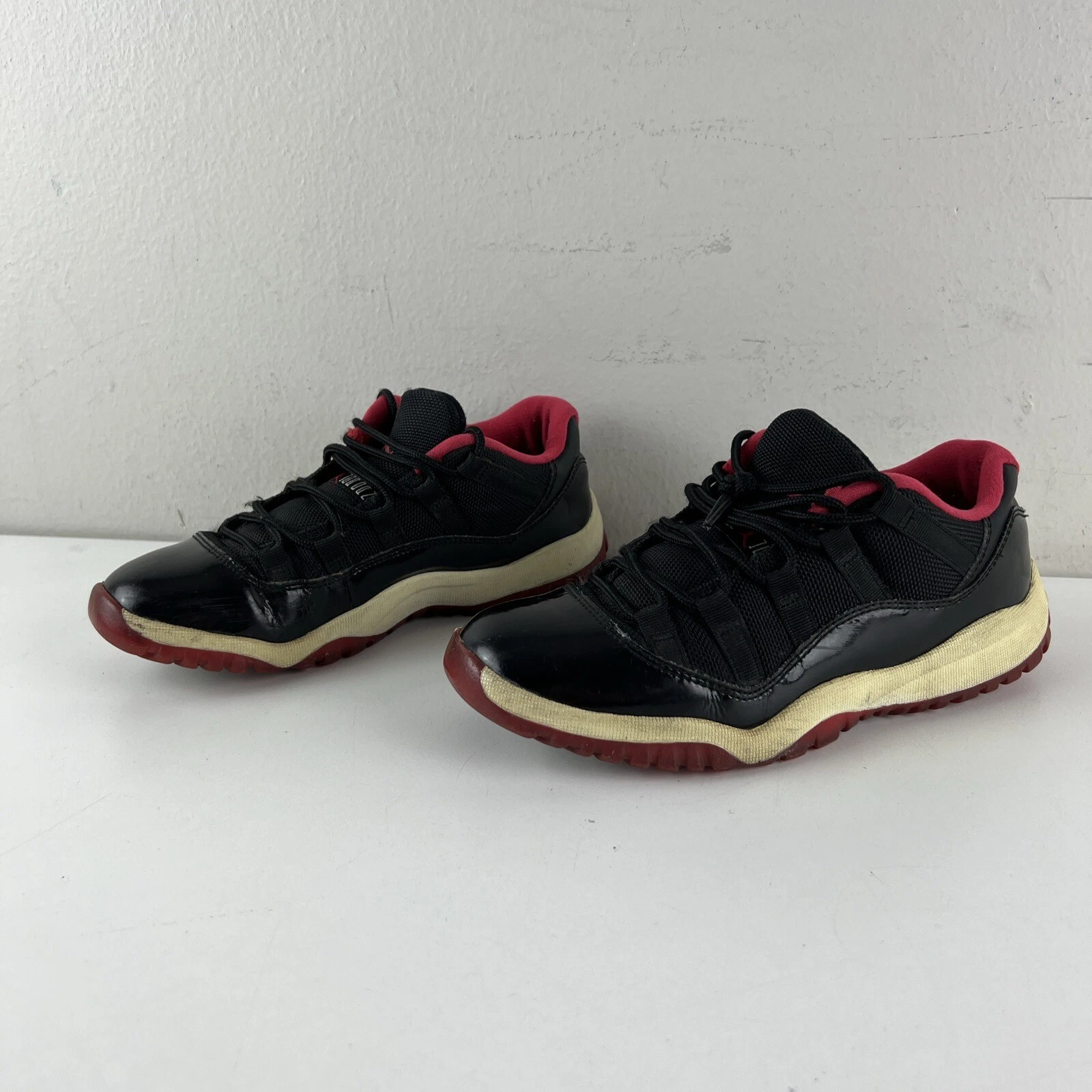 Nike Air Jordan 11 Retro Low Bred Nero Rosso 505835 012 Bambino Taglia 3Y