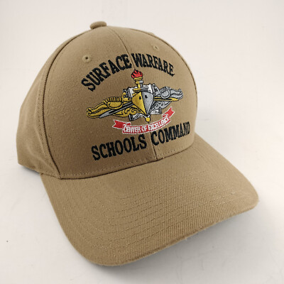 The Corps Surface Warfare Schools Command Logo Beige Baseball Cap Hat One Size