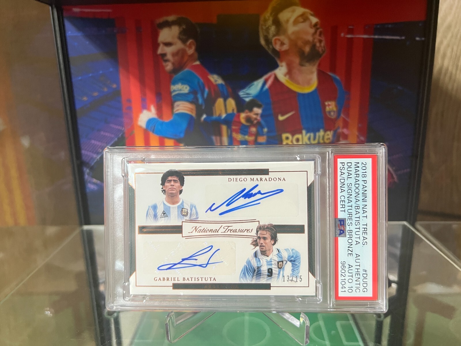 2018 National Treasures Maradona/Batistuta Bronze Dual Auto /15 PSA 10 view 11