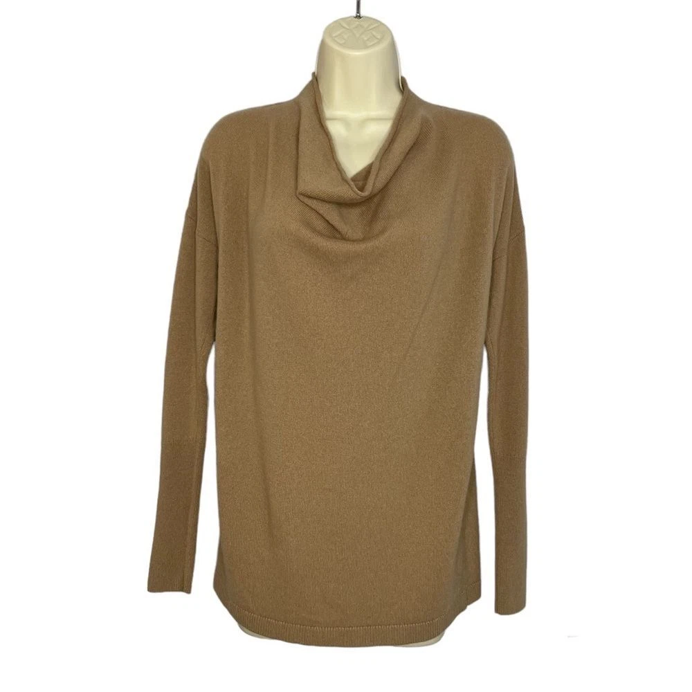 Ann Taylor Cowl Neck Cashmere Sweater Tan Casual XS