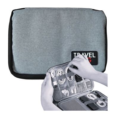 Cable Travel Case Organiser Bag Water Resistant Phone Charger Earbuds USB  Case UK