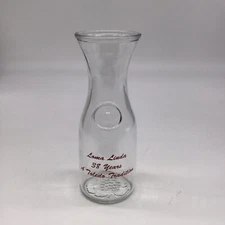 VTG Loma Linda 38 Years Toledo Glass Decanter 1/2 Liter Carafe 9.4” Tall