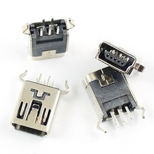 5Pcs Mini USB 5 Pin Type B Female PCB Socket Connector 180 Degree