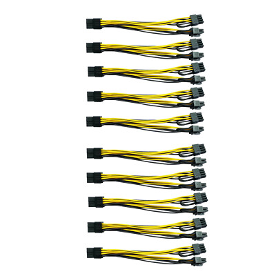 10er Pack PCI-E 8Pin auf 2X 8Pin (6+2) PCI Express GPU Netzteil Kabel Splitter