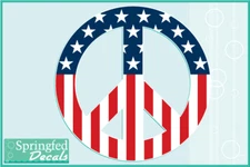 AMERICAN FLAG PEACE SIGN Vinyl Decal Car Truck Window Sticker CUSTOM SIZES