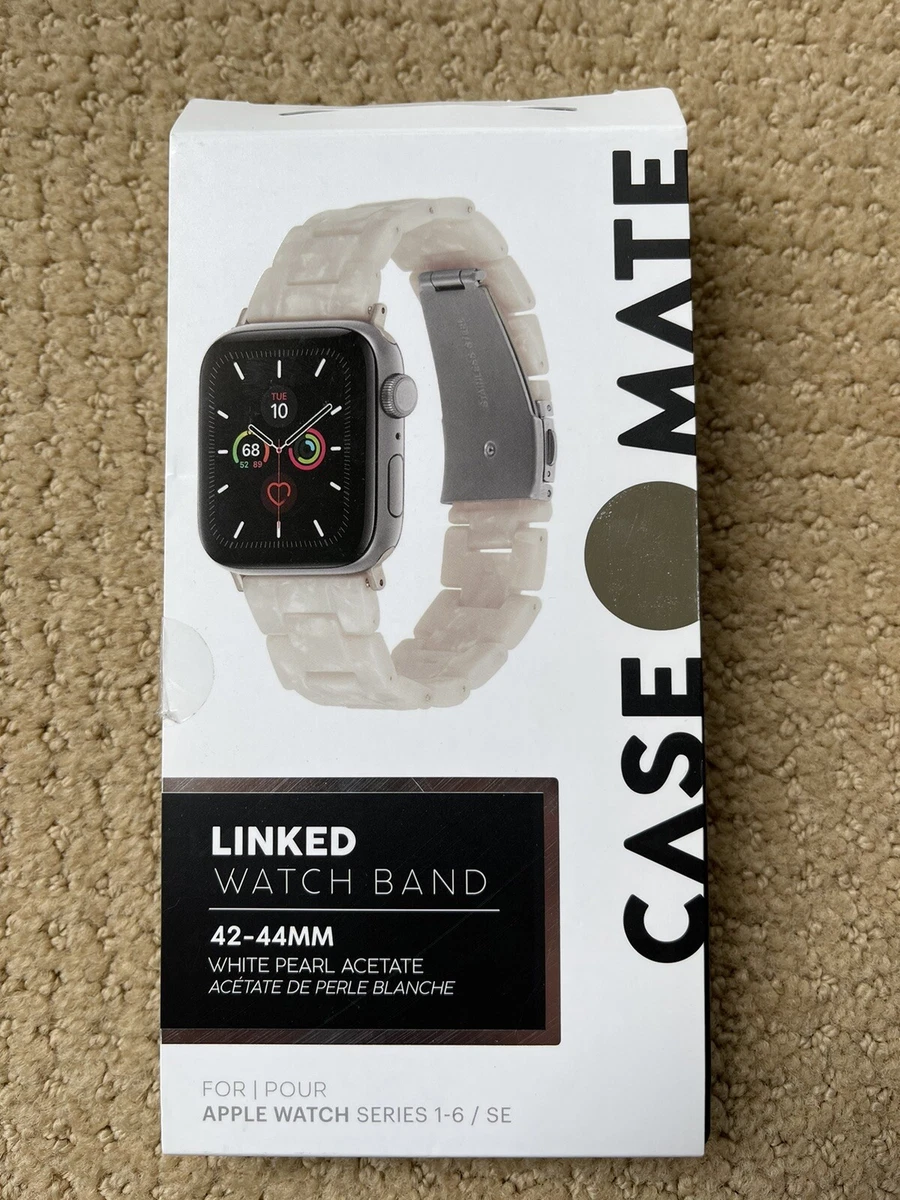 Apple Watch Linked White Pearl Acetate Band 42mm 44mm Series 1 6 SE NIB